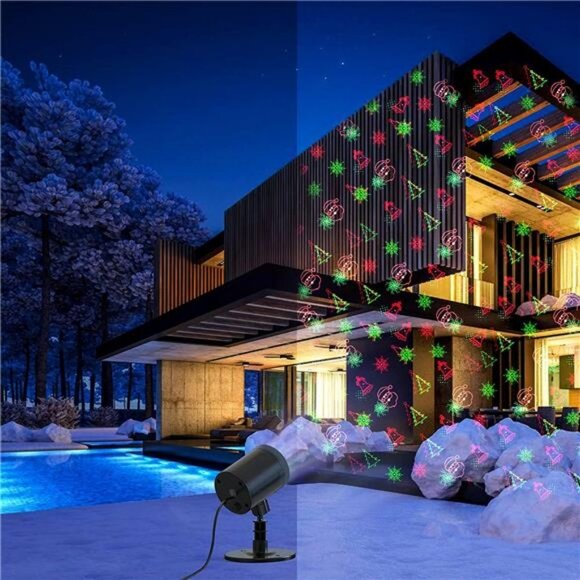 Christmas Projector Lights Outdoor, Waterproof Landscape Spotlight Decorative - Picture 4 of 6